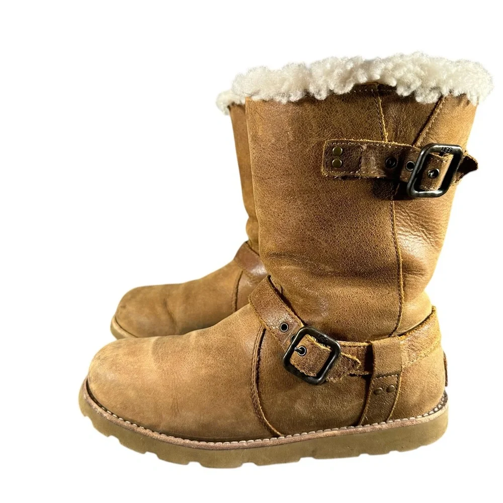 UGG Noira Waterproof Buckle Chestnut Boot Size US 7 | EU 38 - Picture 2 of 10